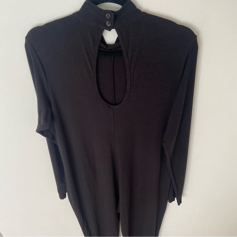 Smash + Tess Audrey Romper Black Bamboo Blend Jumpsuit Large Loungewear Pockets - Picture 9 of 11